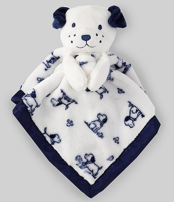 Puppy Plush Snuggle Blanket White/Navy