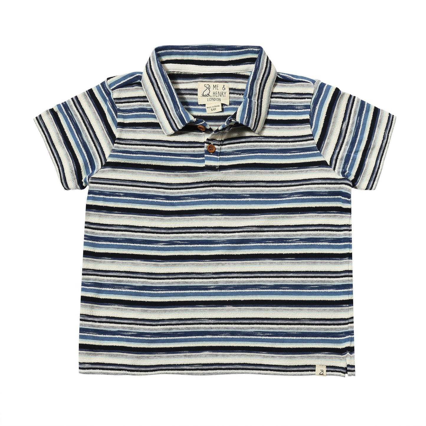 Navy Striped Admiral Polo