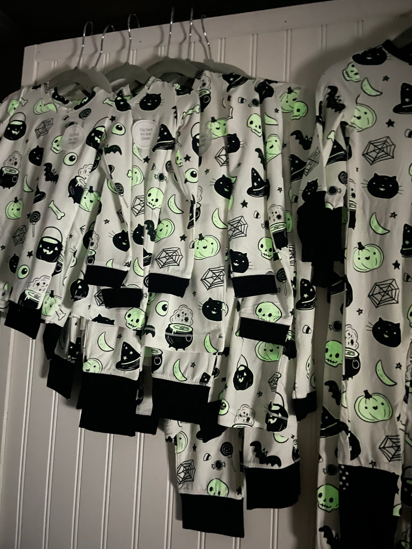 Glow-in-the-Dark Black and White Halloween 2way Zipper Romper