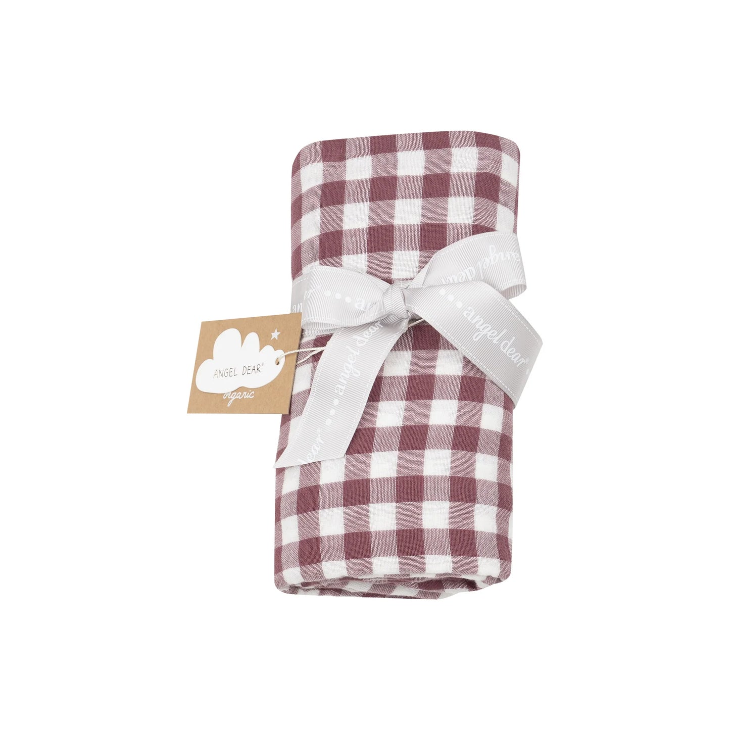Gingham Plum Swaddle Blanket