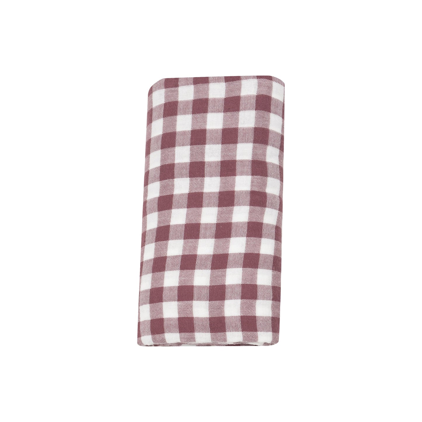 Gingham Plum Swaddle Blanket