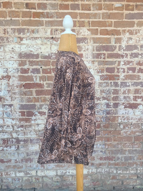 Brown Emily Top (Plus-Sized) beautiful paisley