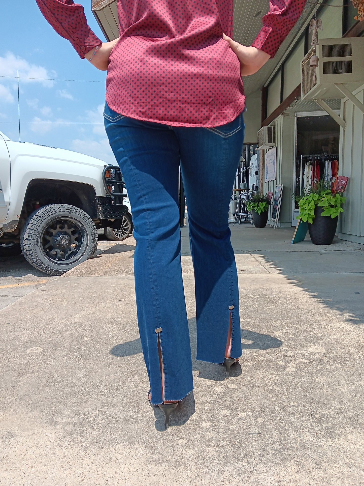 Ethyl Denim Ankle Pant w/ Back Detail