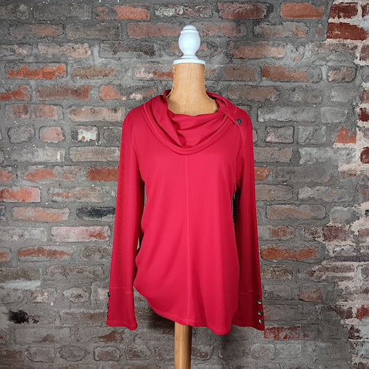 Red Lacquer Long Sleeve Top