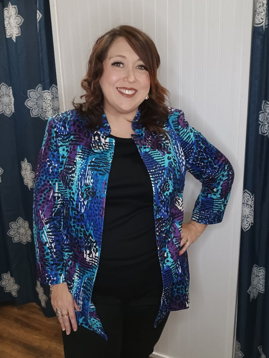 Blue and Purple Quilted Jacket