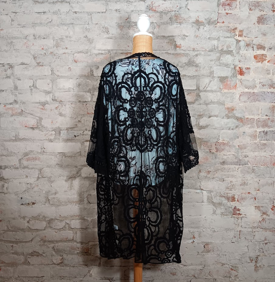 Black/White Lace Cardigan