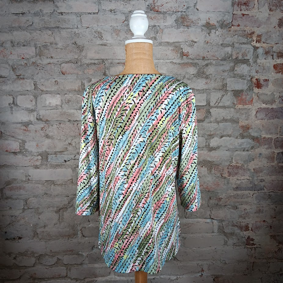 Pink Fern 3/4 Sleeve Top (Plus-Sized)