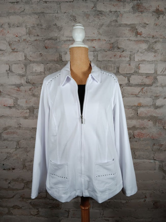 Studded White Denim Jacket