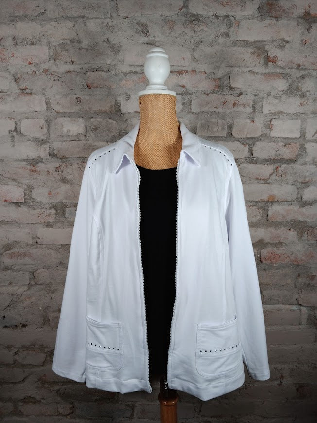 Studded White Denim Jacket