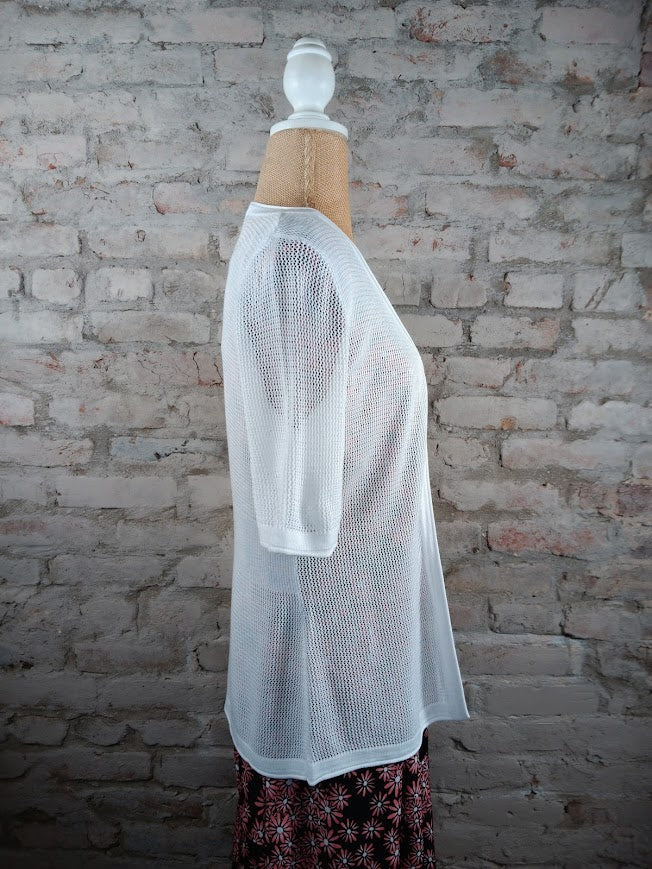 White Short Sleeve Cardigan