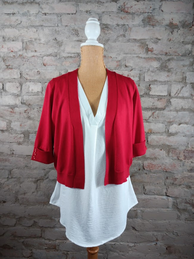 Red Elbow Sleeve Shrug
