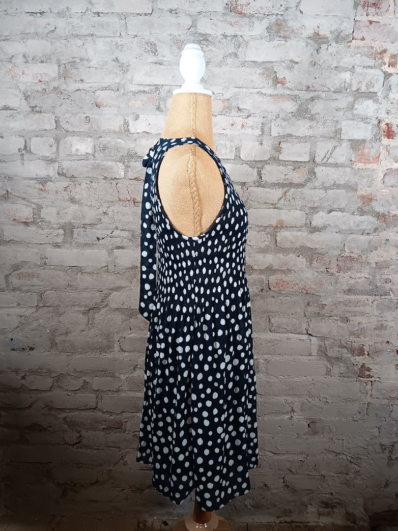 Navy Polka Dot Dress