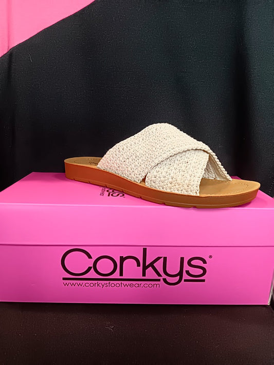 Corkys Flat Sandal Ivory