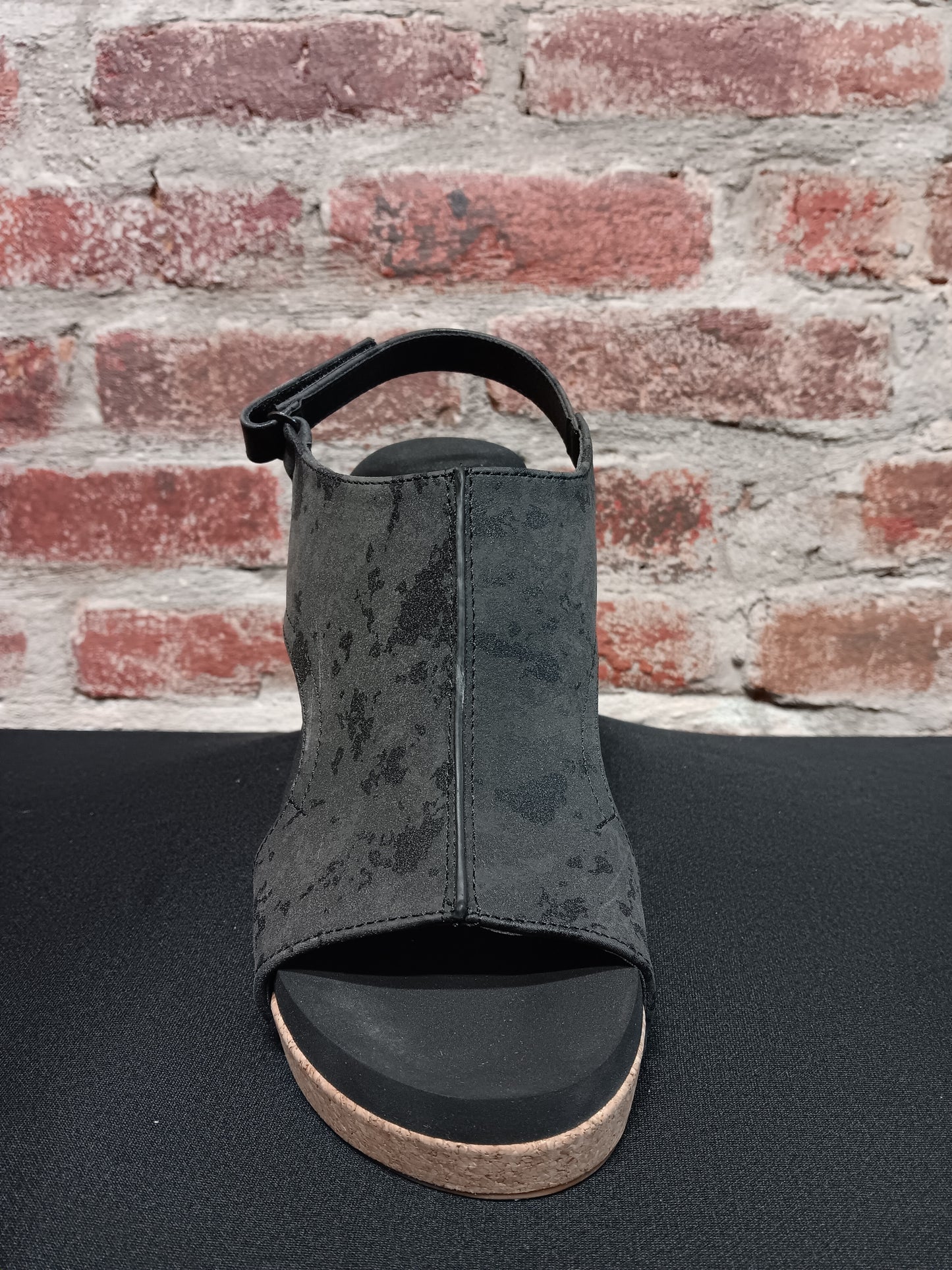 Carley Wedge Metallic Black Platform Sandals