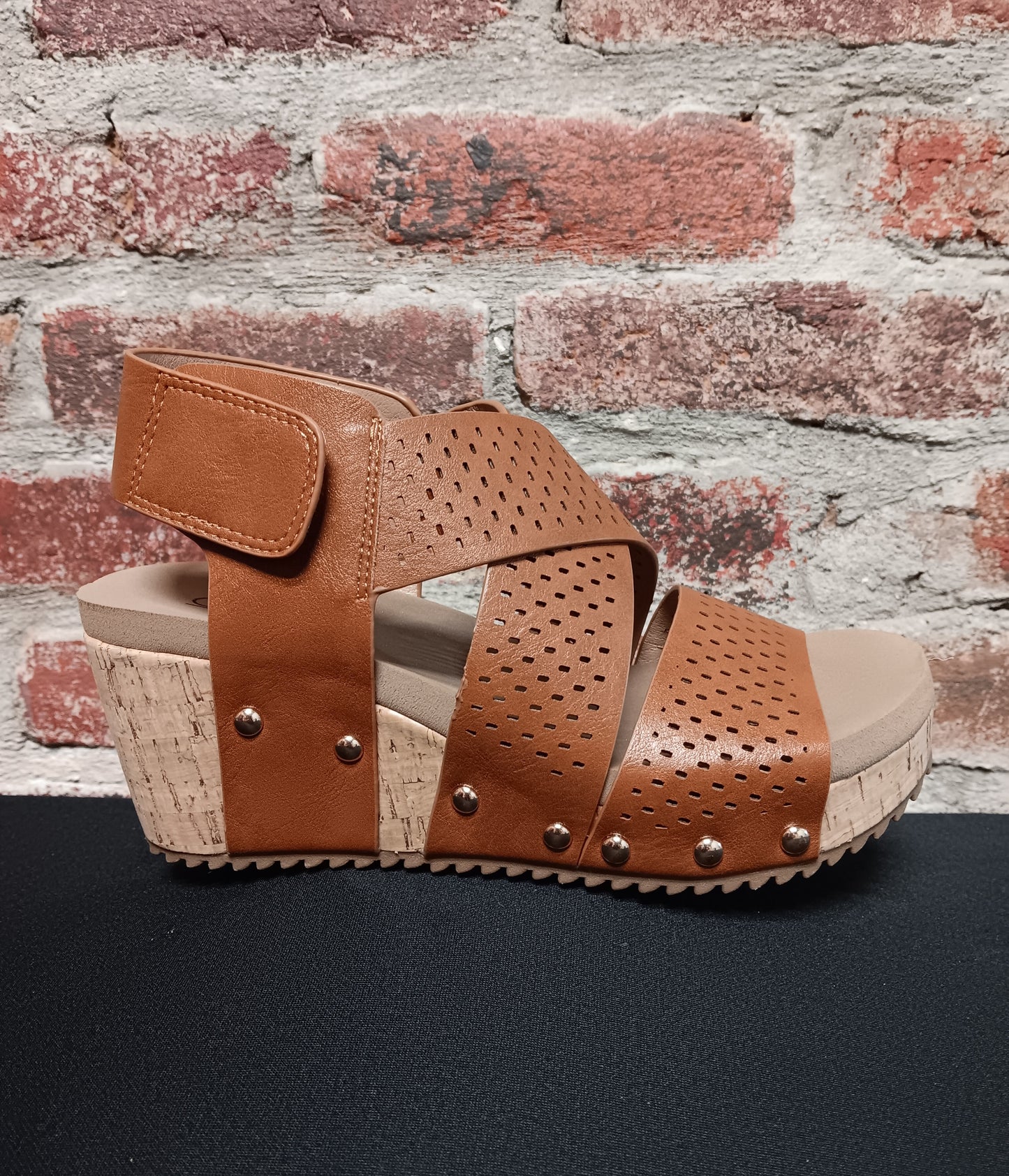 Guilty Pleasure Cognac Platform Sandals