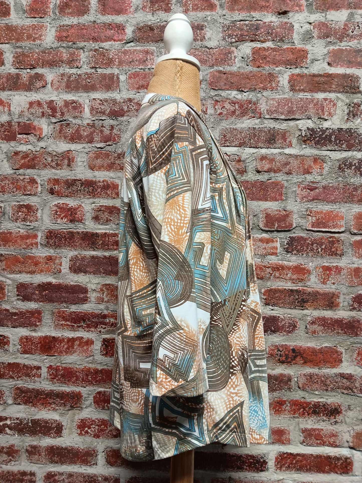 Bronze and Teal Grotto 3/4 Sleeve Top