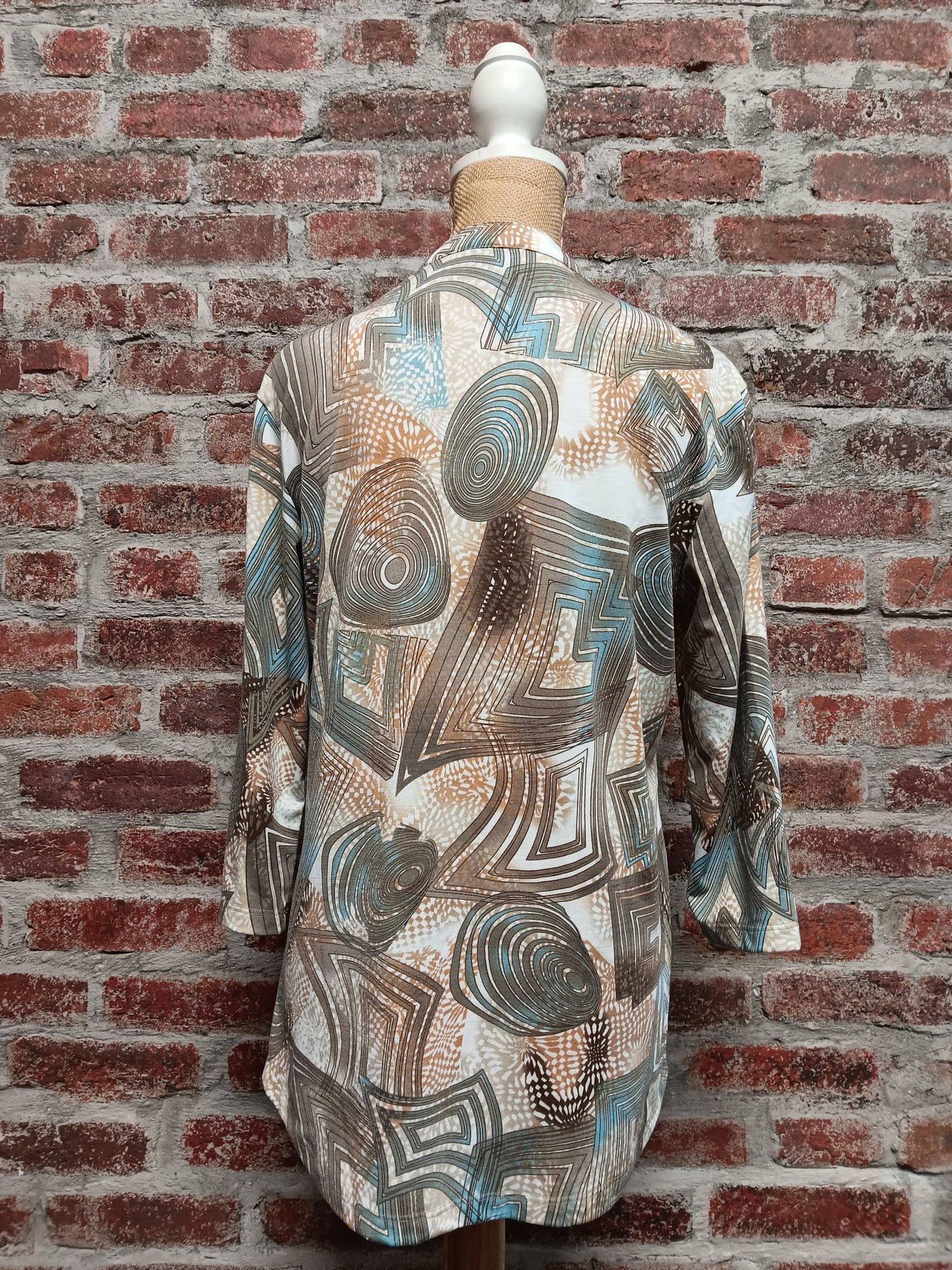 Bronze and Teal Grotto 3/4 Sleeve Top