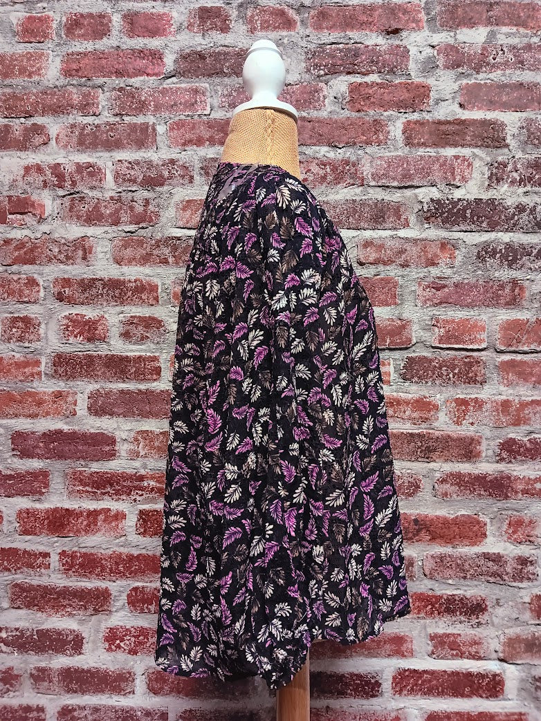 Purple and Black Cocoa Long Sleeve Blouse