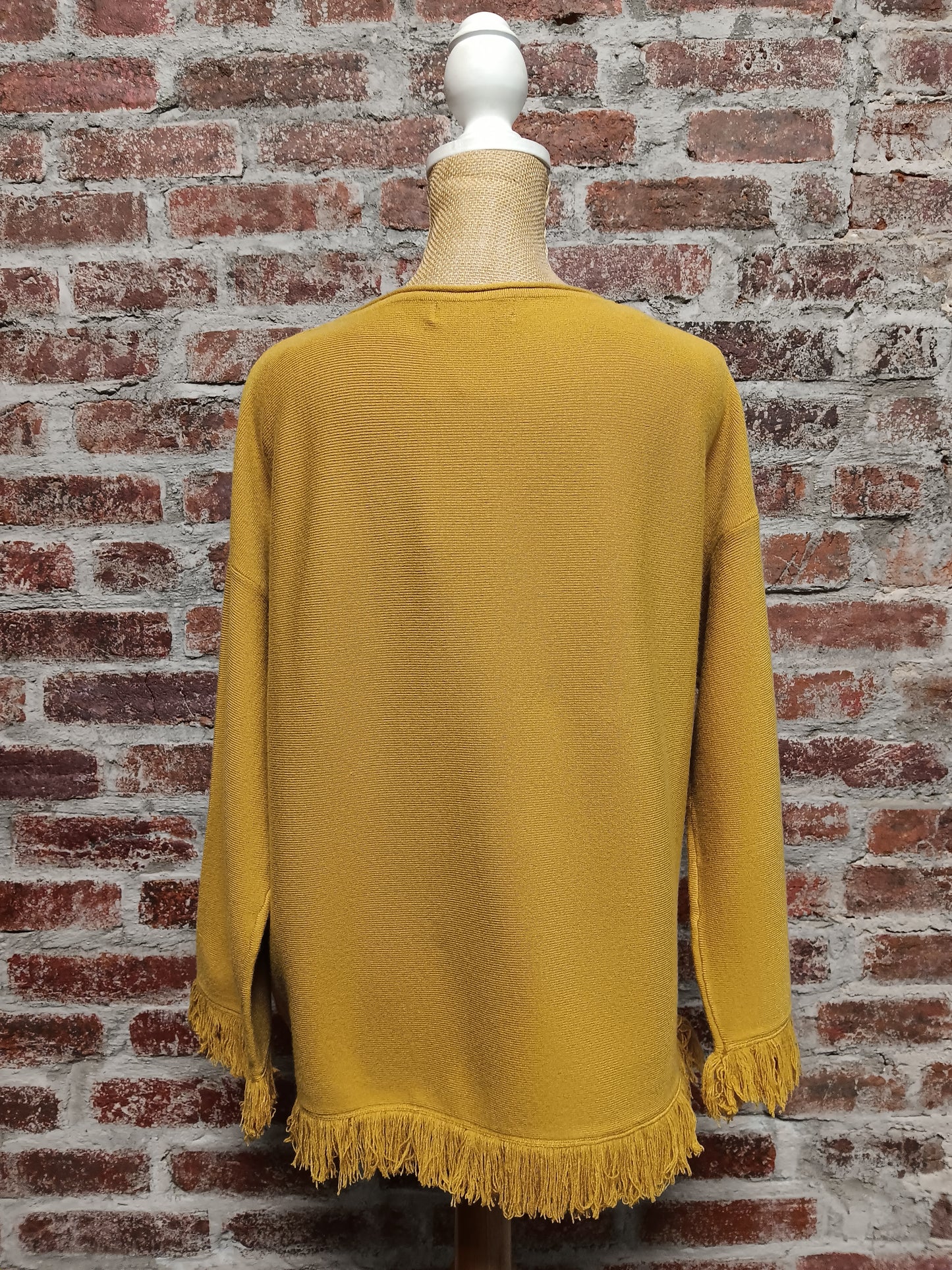 Gold Fringe Hem Pullover