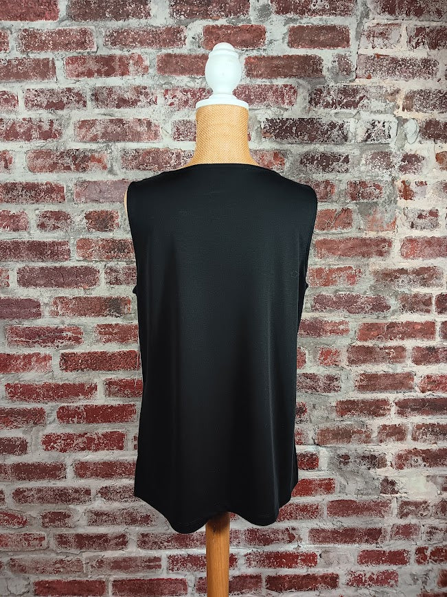 Black Scoop Neck Tank Top (Plus-Sized)