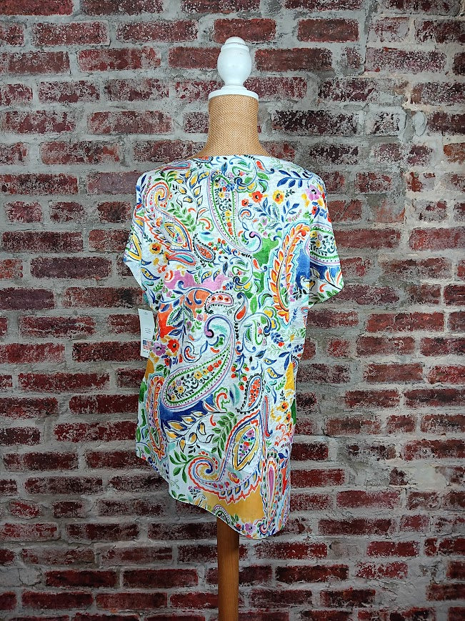 Paisley Light Knit Sleeveless Top