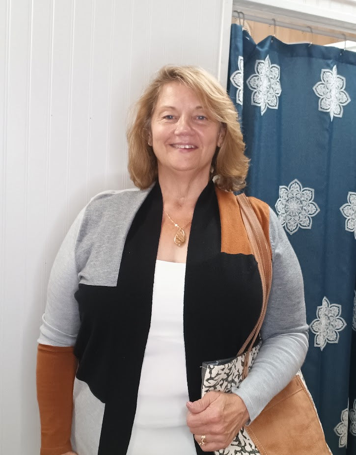 Black and Brown Color Block Cardigan