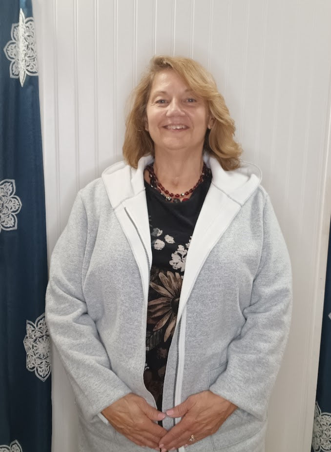 Long Heather Gray Fleece Lined Zip-Up Jacket