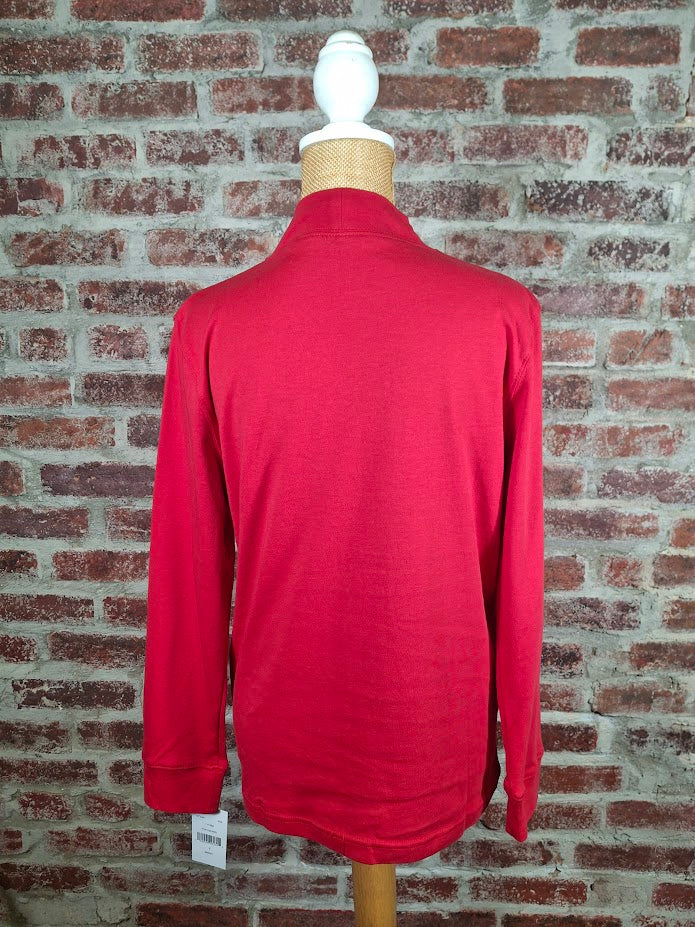 Red Long Sleeve Mock Neck Sweater