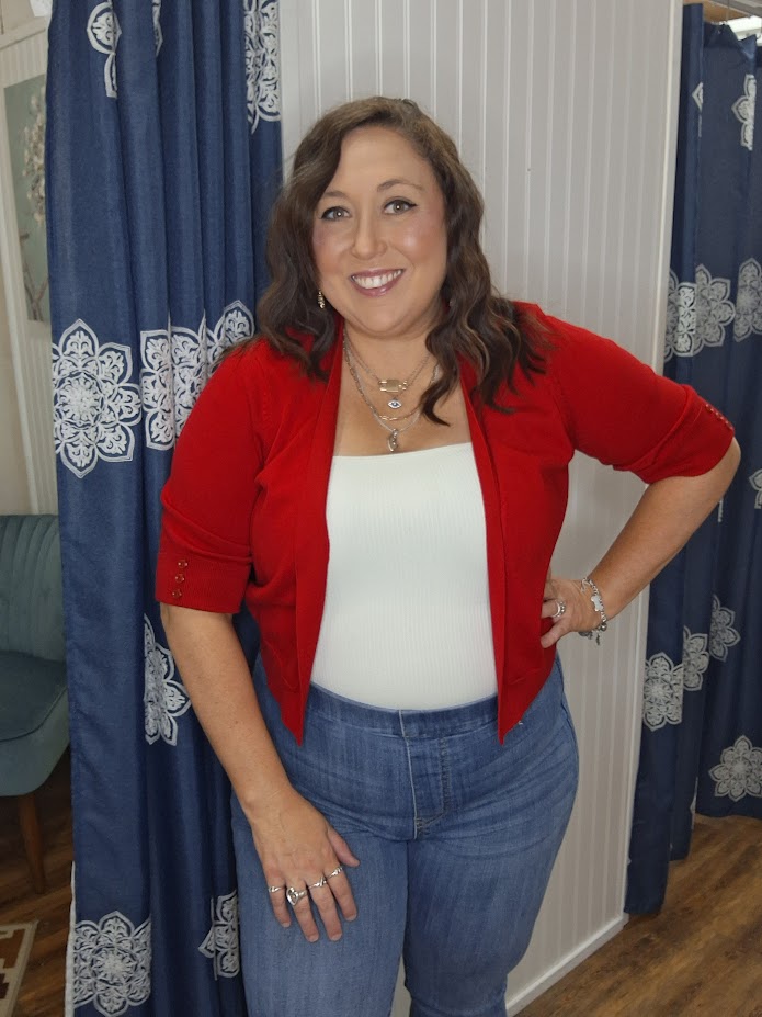 Red Elbow Sleeve Shrug