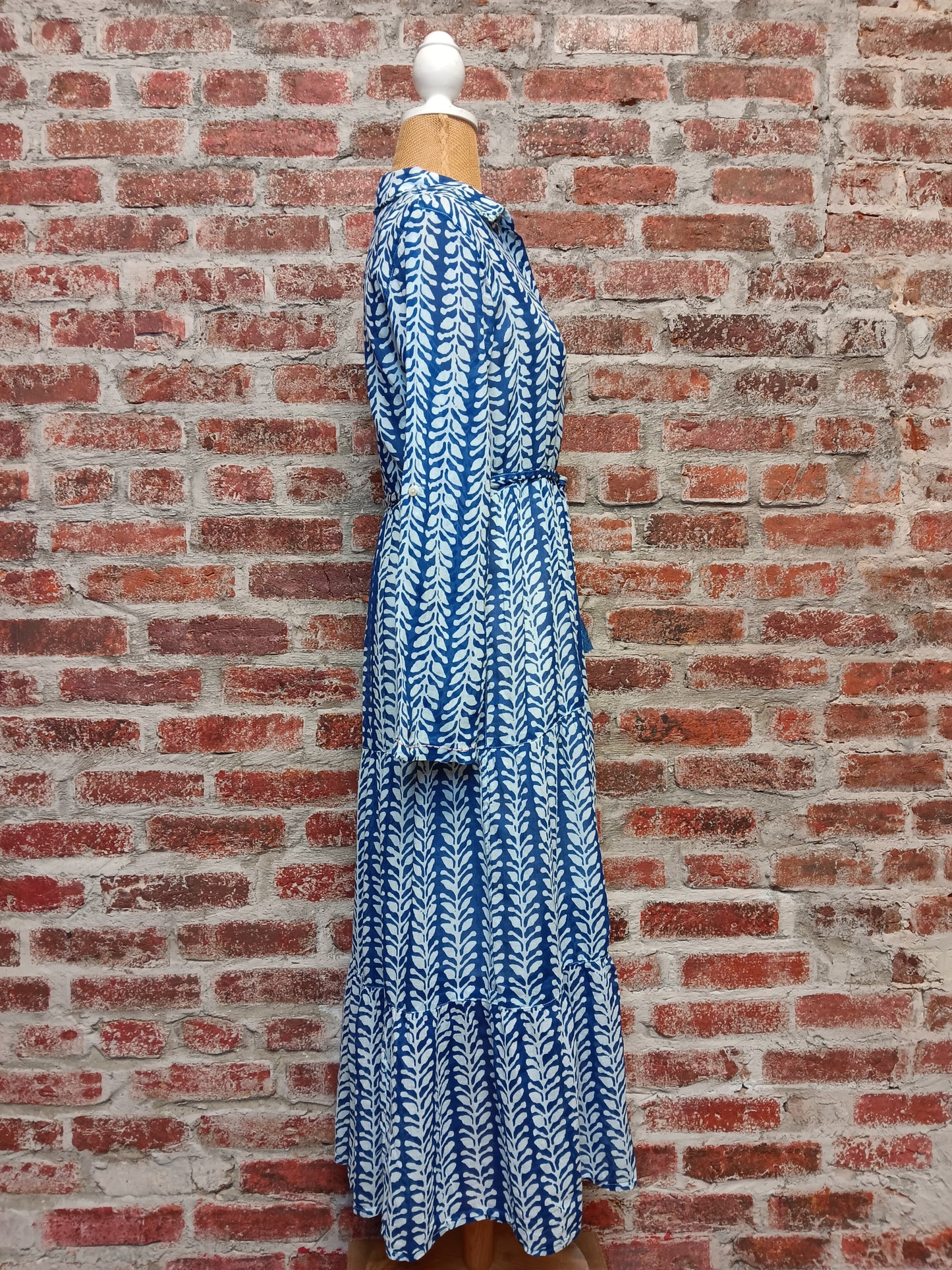 Navy and White Ivy Pattern Dress