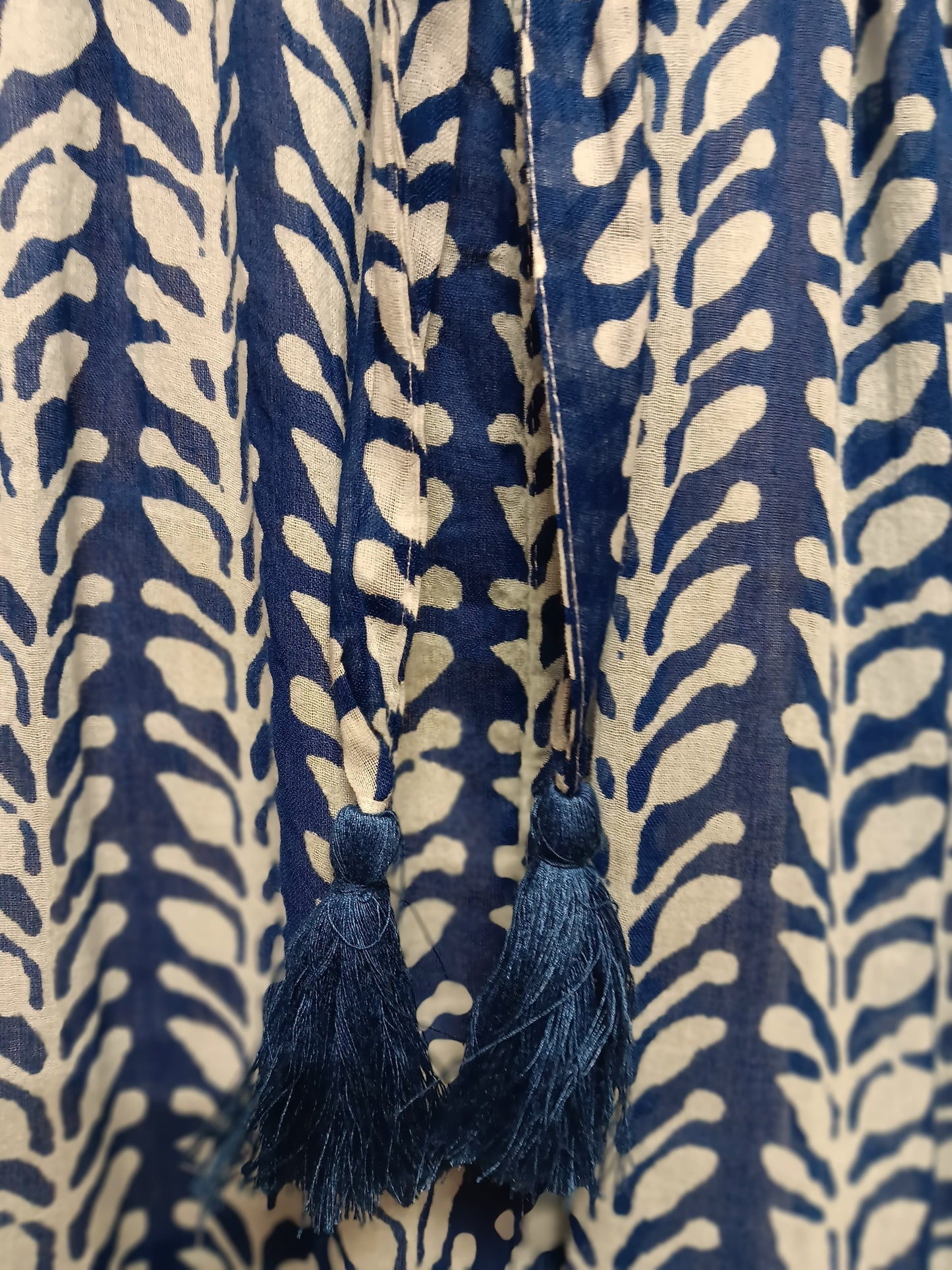 Navy and White Ivy Pattern Dress