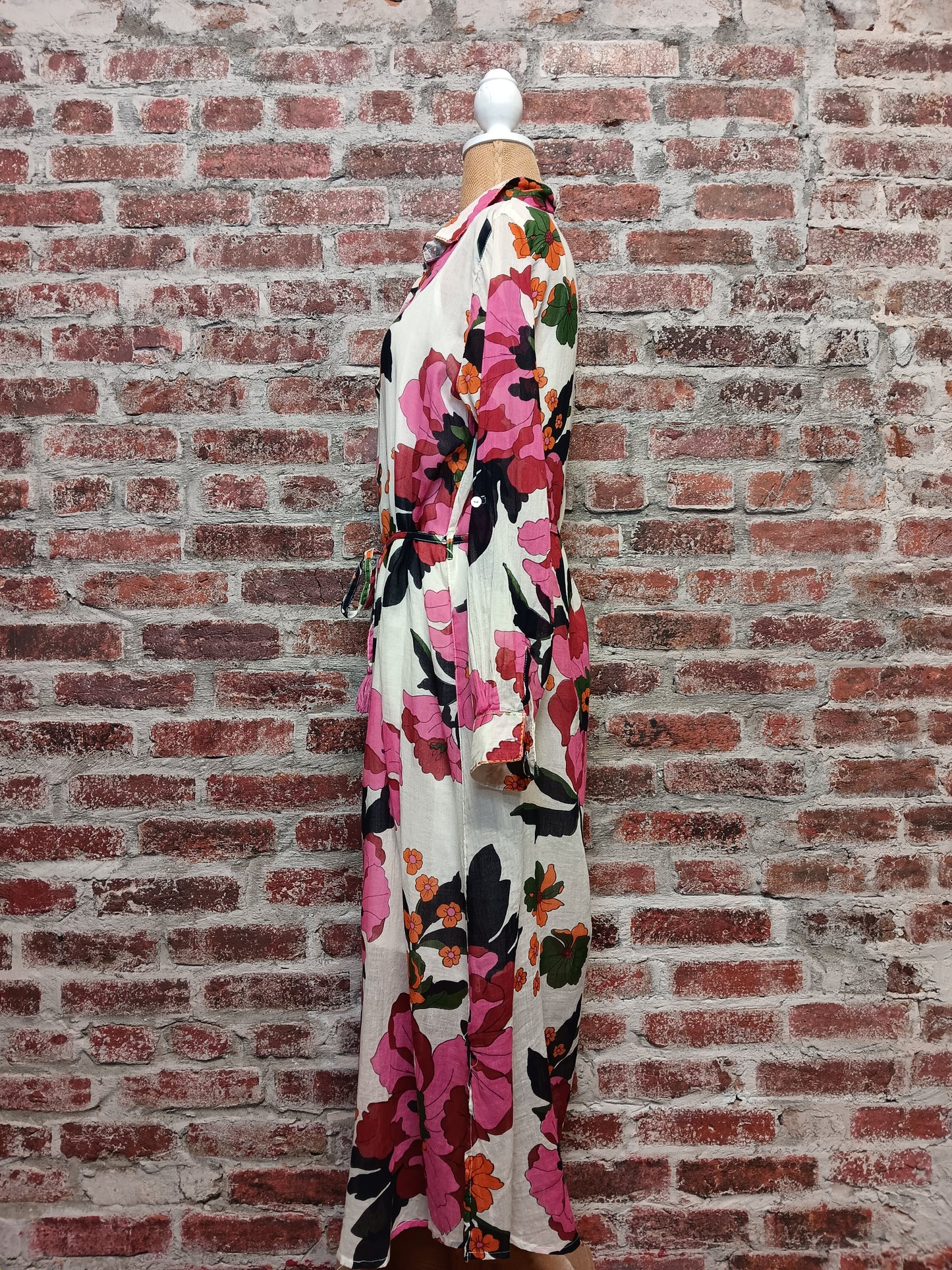 White and Fuchsia Floral Dress