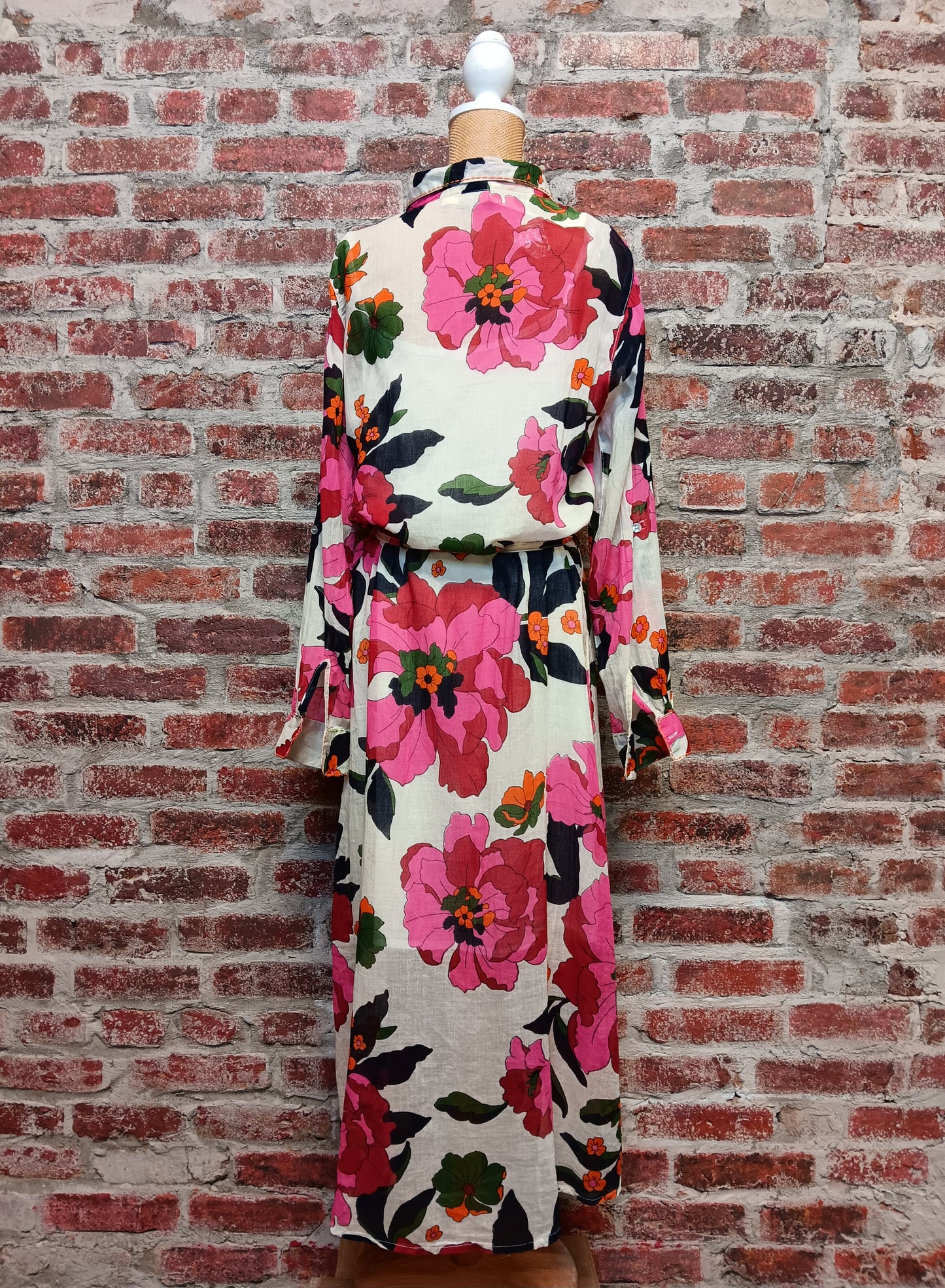 White and Fuchsia Floral Dress