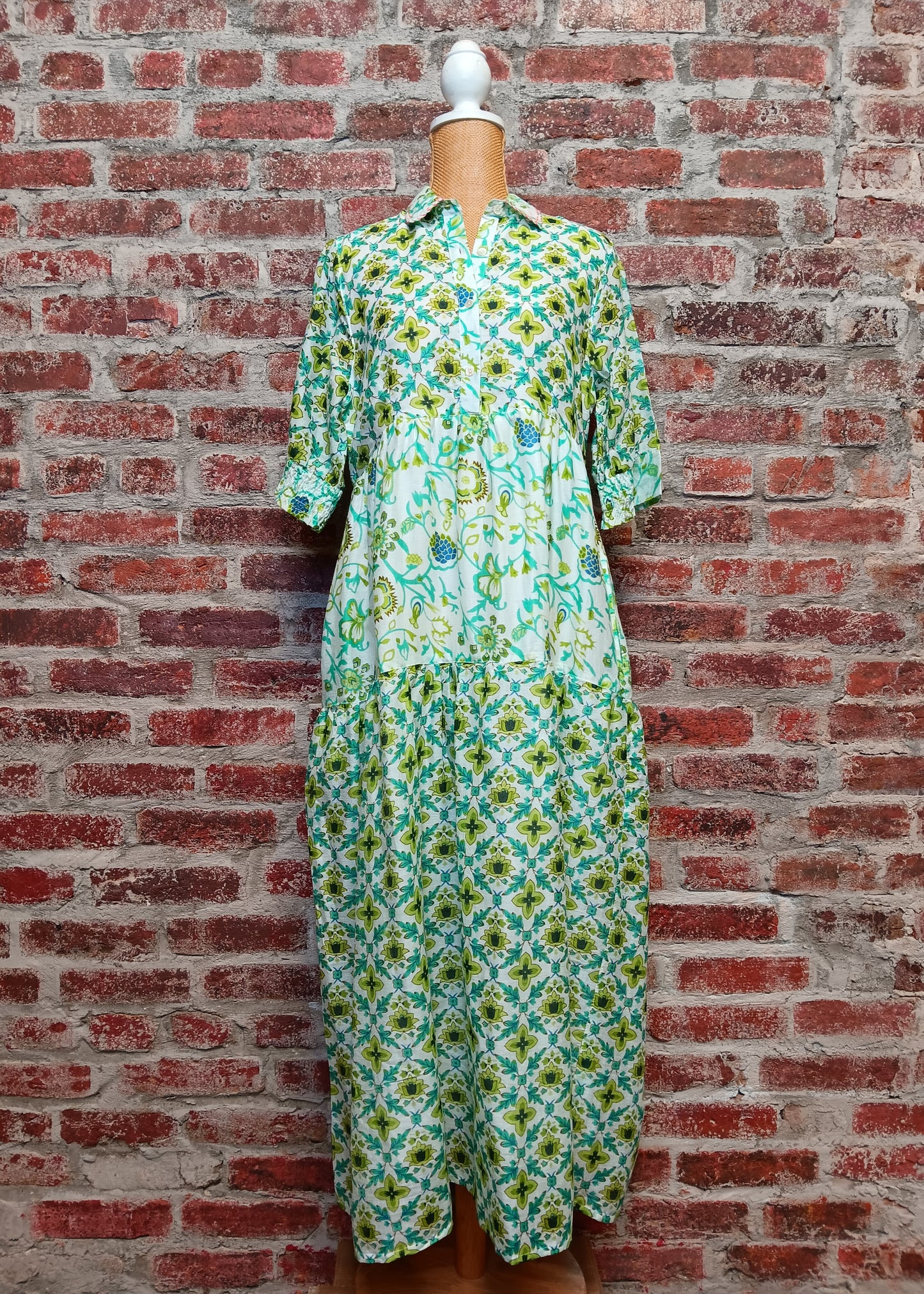 Lime Tropical Pattern Dress