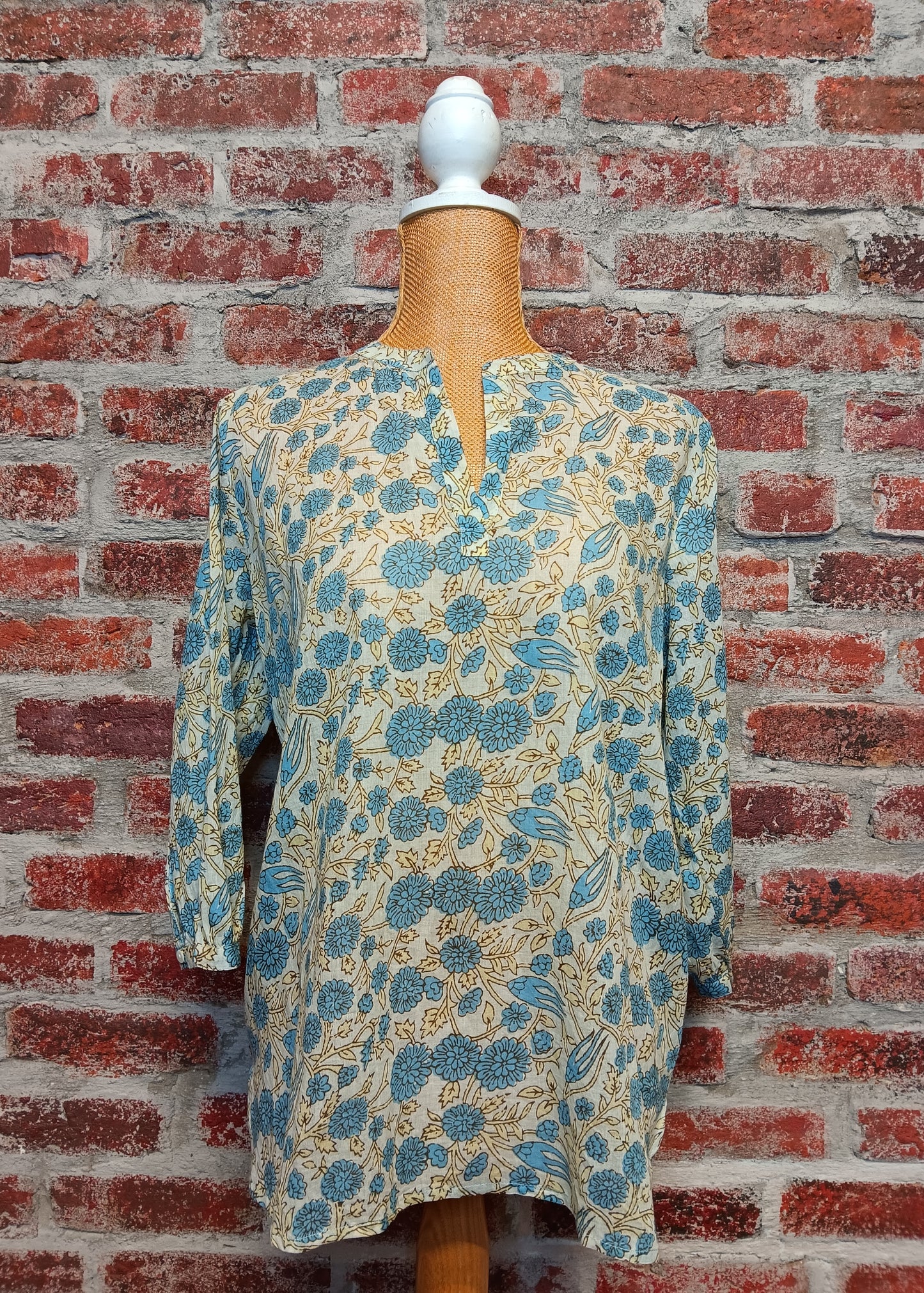 Blue and Parchment Harper Top