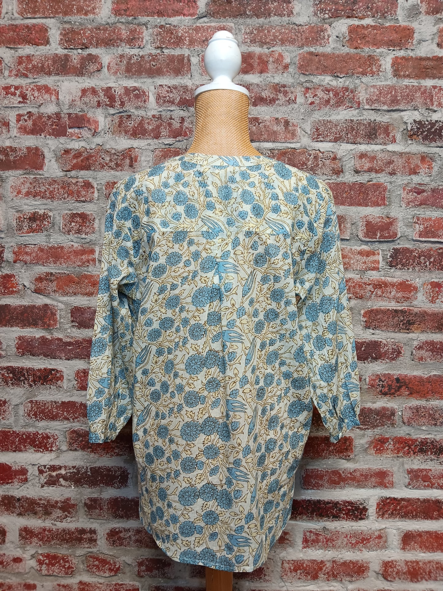 Blue and Parchment Harper Top
