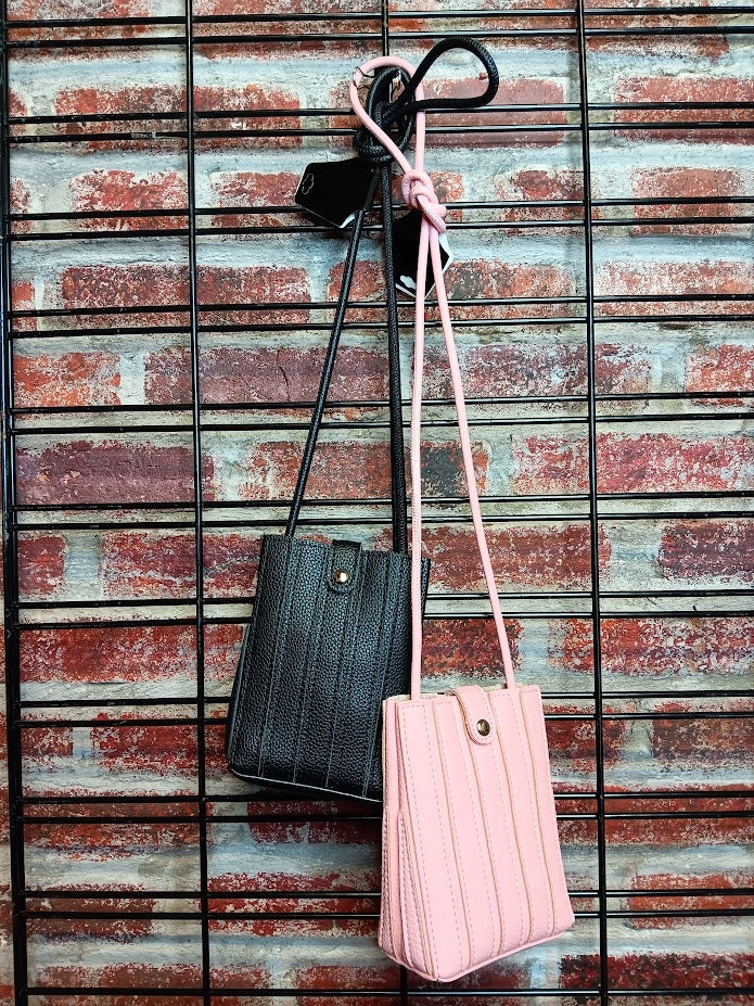 Striped Marbled Faux Leather Cross Body Purse