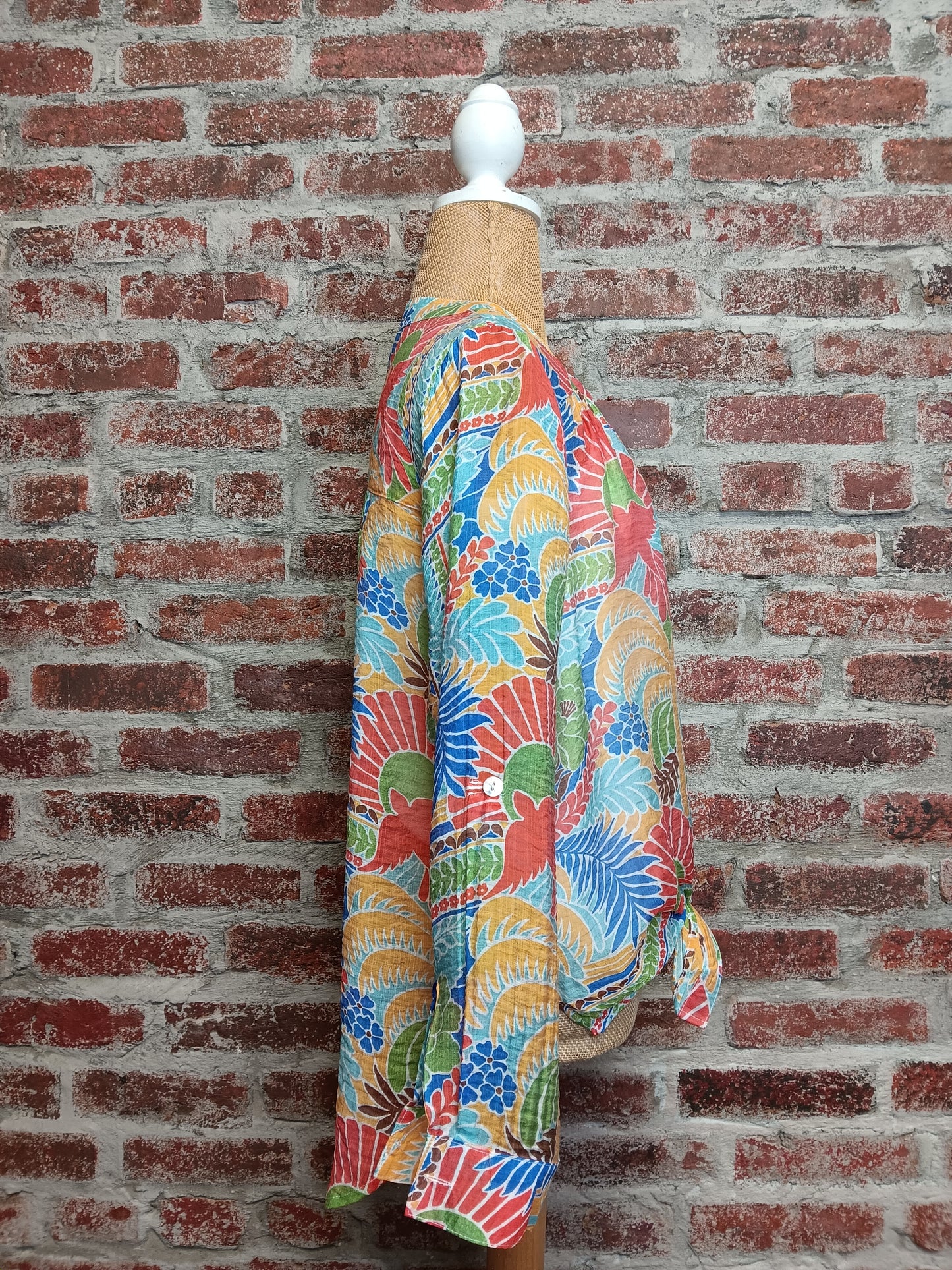 Royal Blue And Orange Floral Top