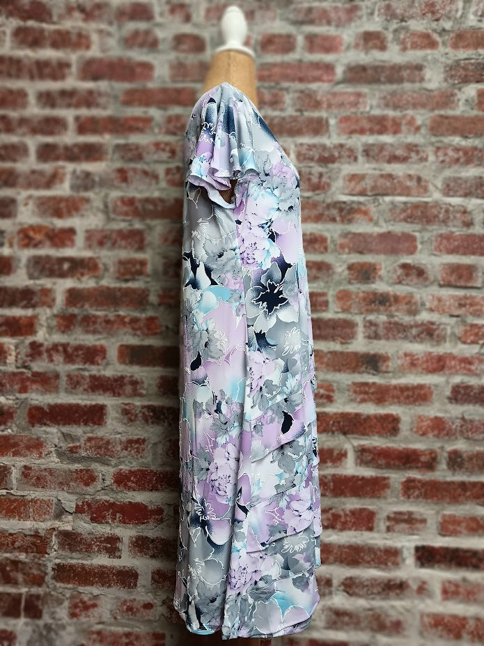 Lilac/Grey Floral Print Dress