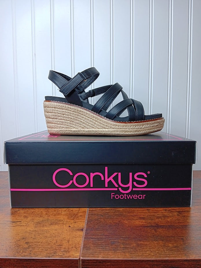 All Nighter Black Strap Wedge