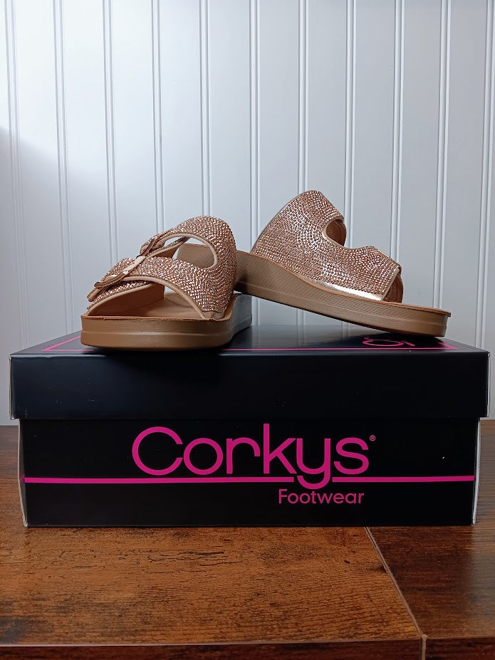 Rose Gold Let's Be Real Sandals