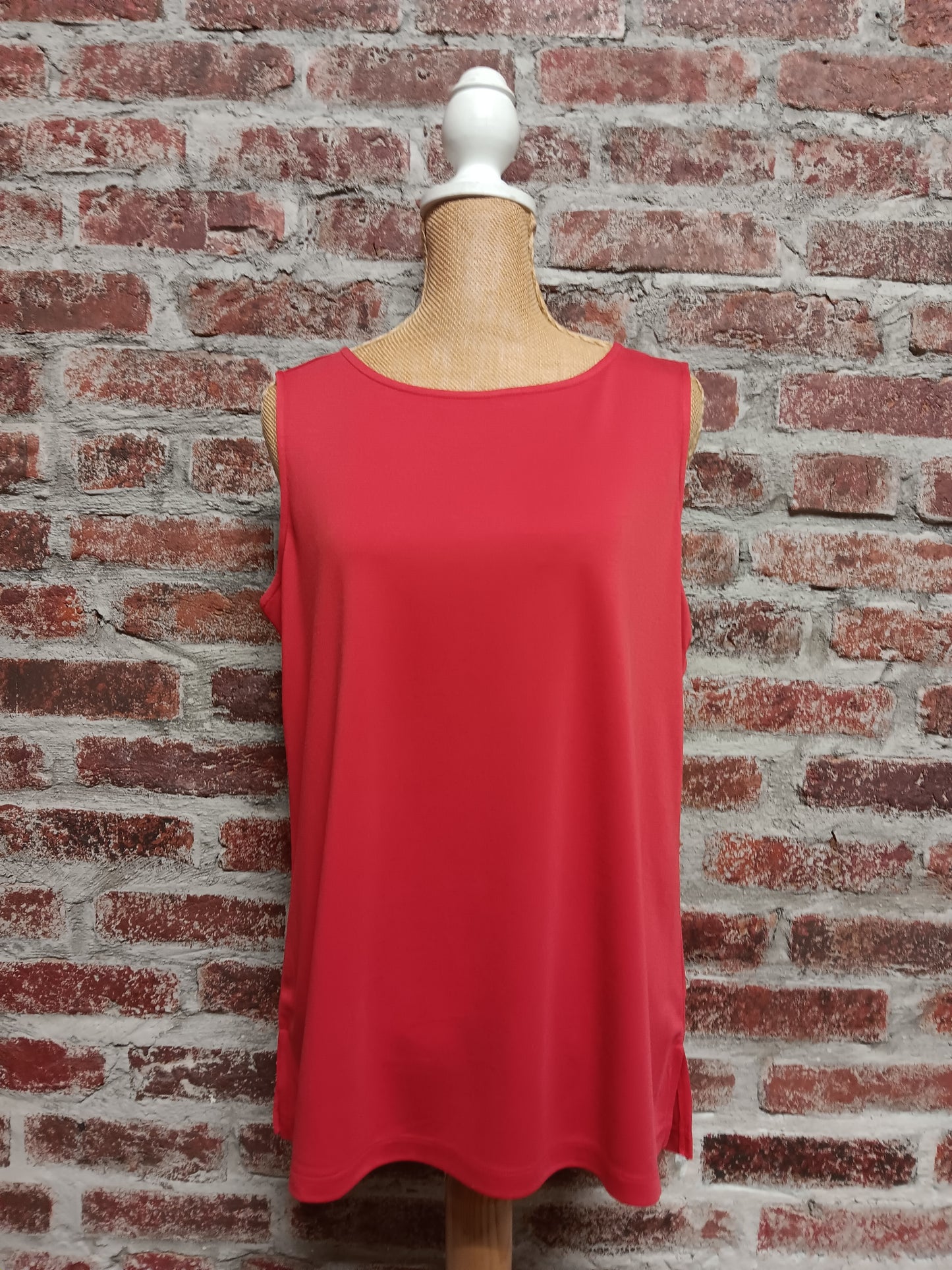 Fiery Red High Neck Tank Top