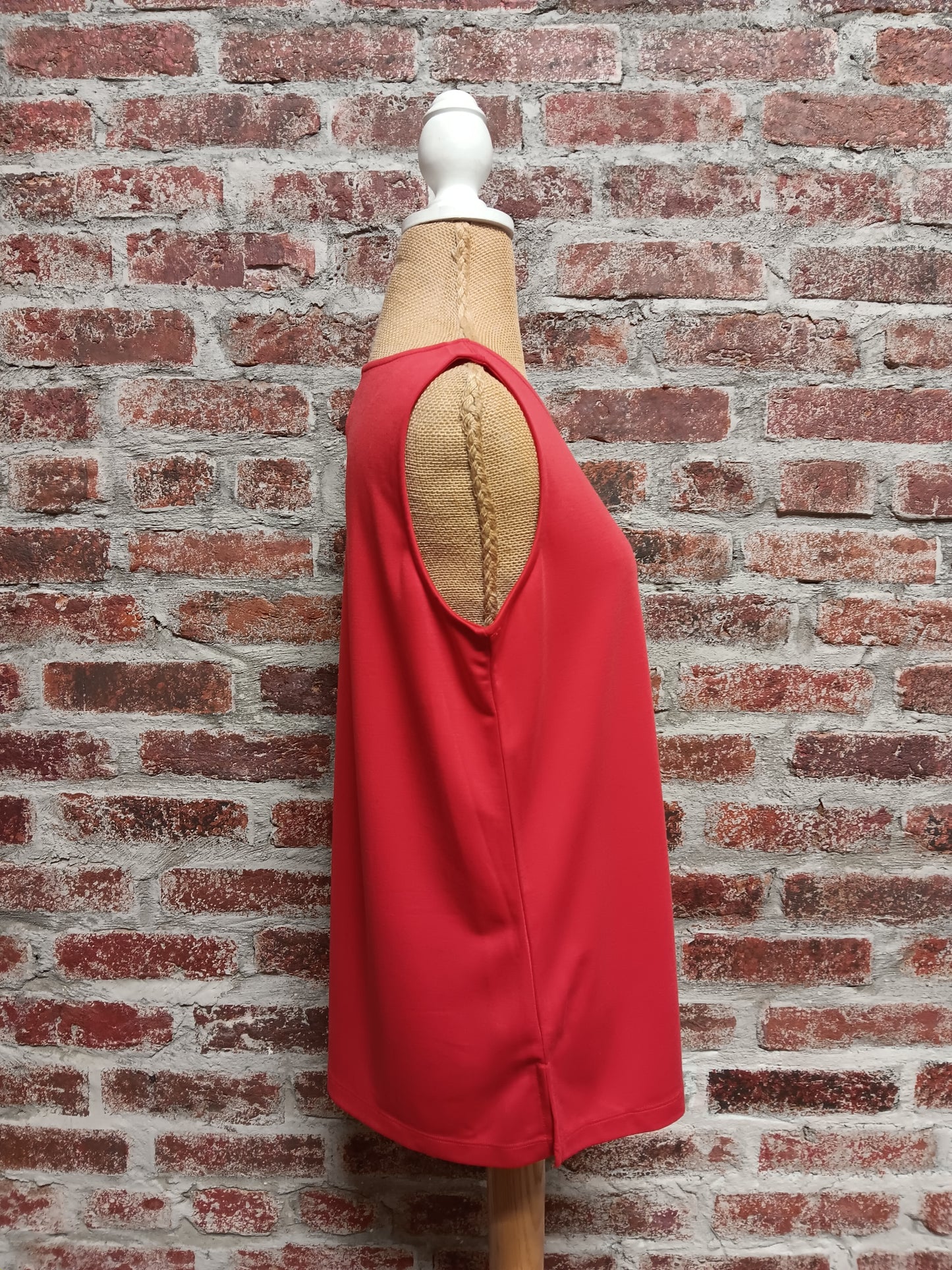 Fiery Red High Neck Tank Top
