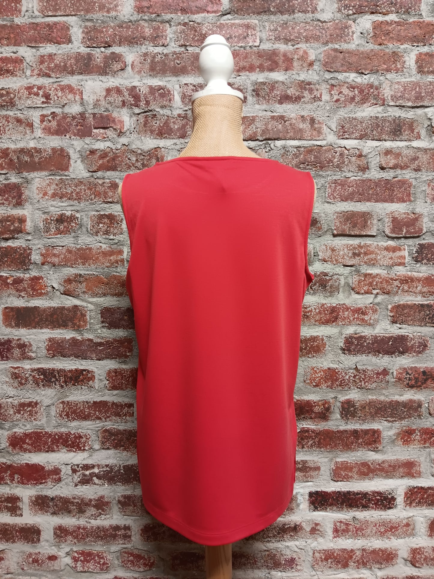 Fiery Red High Neck Tank Top