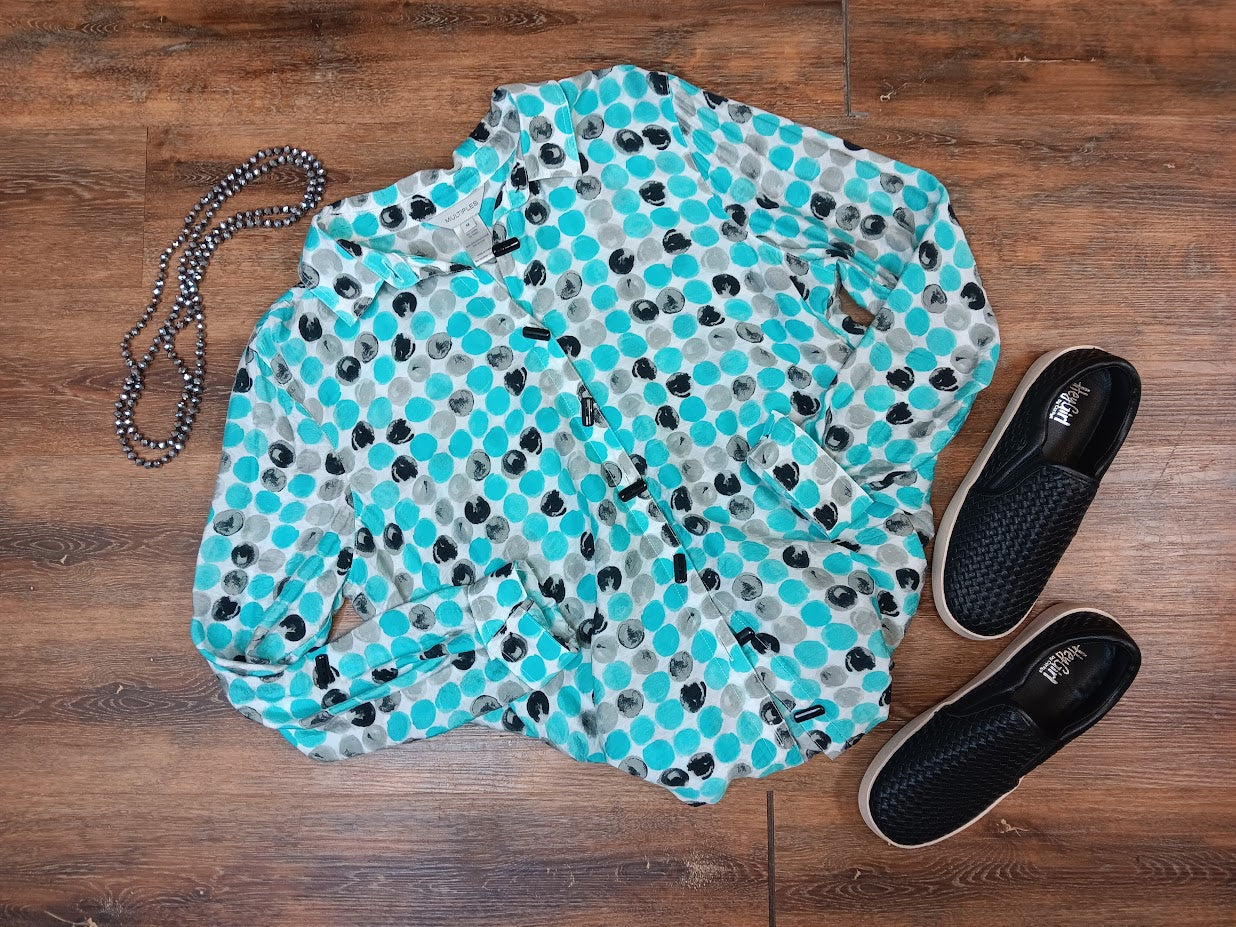 Dotted Turquoise Hi-Lo Top
