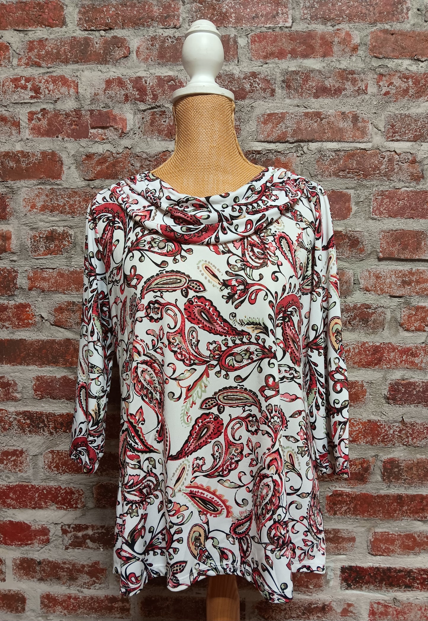 Paisley 3/4 Sleeve Pull On Top