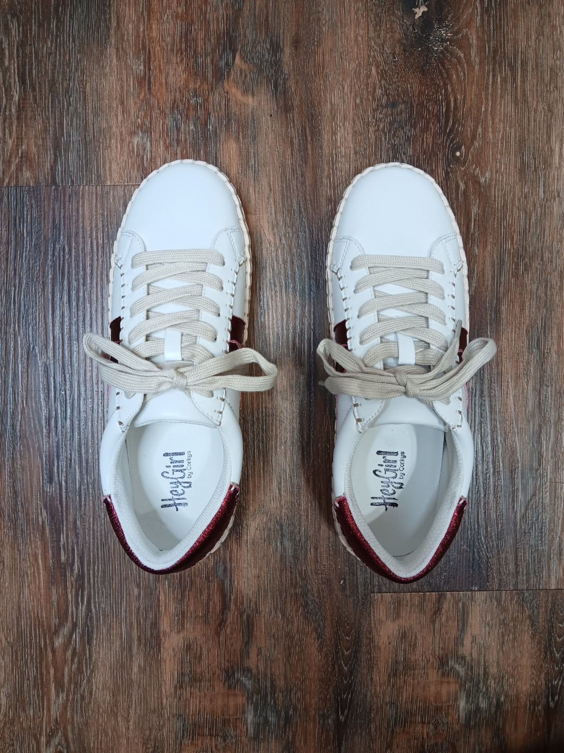 White Burgundy Friend Zone Shoes