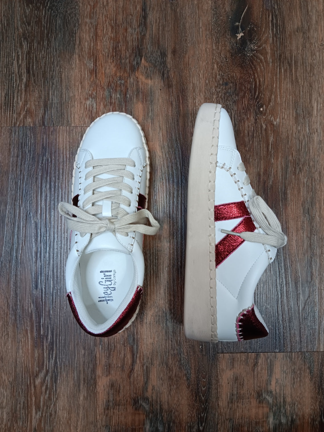White Burgundy Friend Zone Shoes