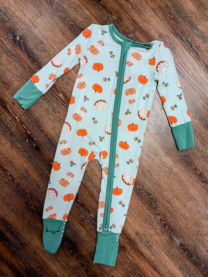 Pumpkin Spice 2-Way Zipper Romper