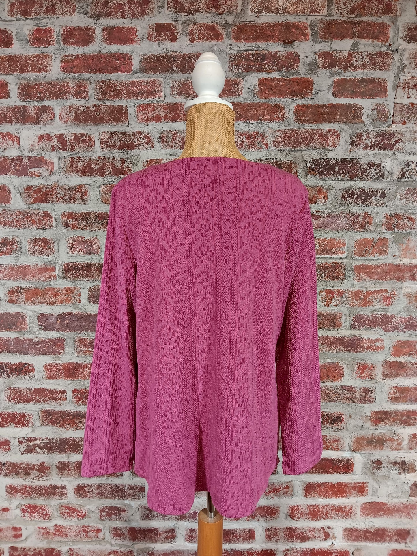 Rosetta Quilted L/S Faux Button Top